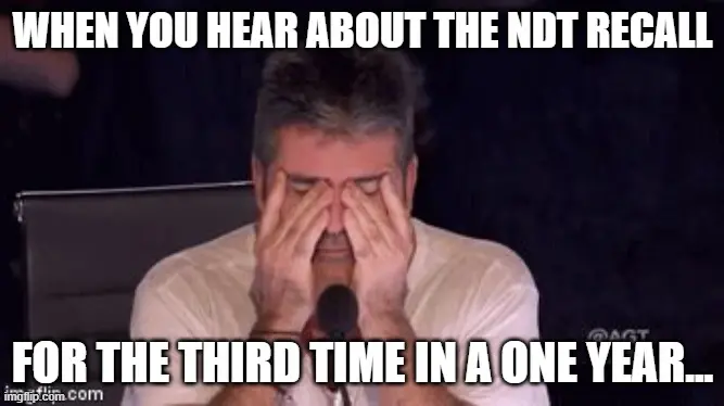 third ndt recall this year when you hear about the ndt recall for the third time in on year thyroid meme.