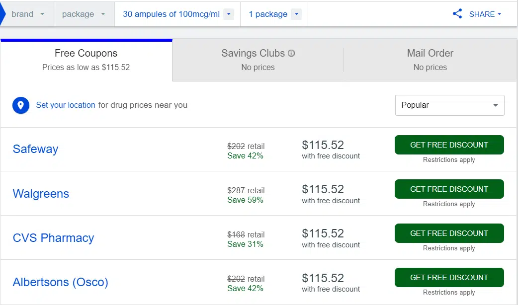 tirosint sol prices by pharmacy