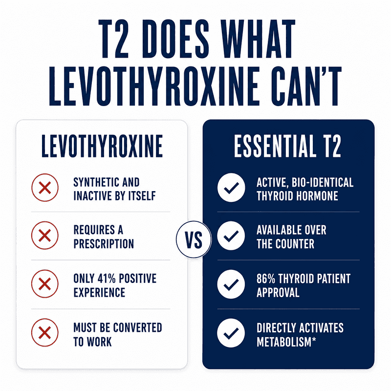essential t2 vs levothyroxine comparison table