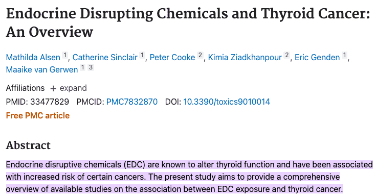 EDC exposure and cancer risk