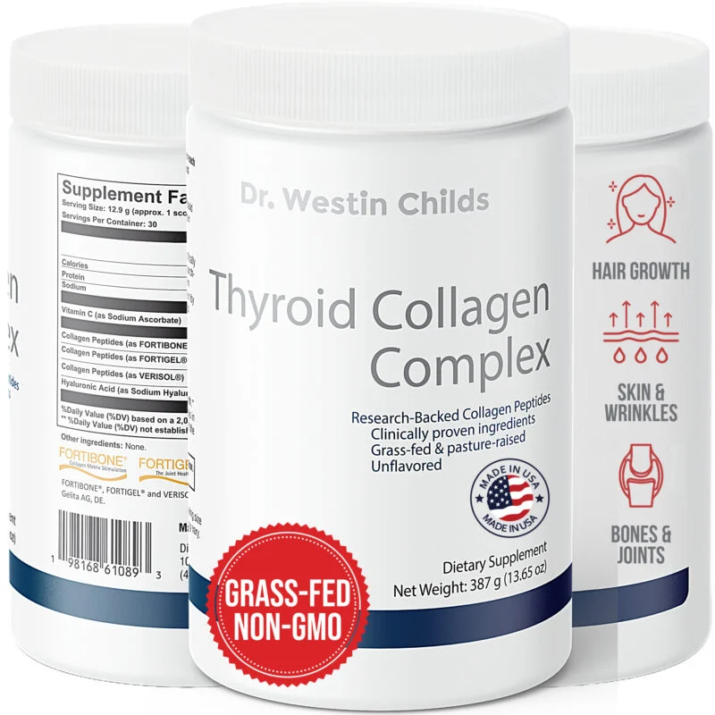 thyroid collagen complex, collagen peptides for thyroid patients with hypothyroidism, hashimotos and hyperthyroidism