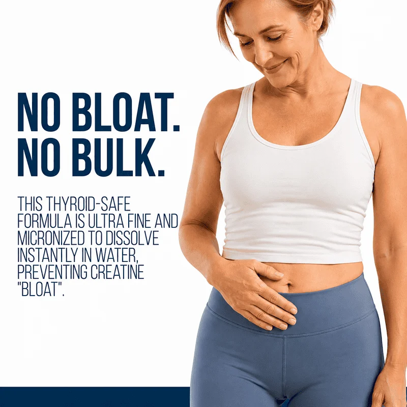 thyroid creatine powder is a no bulk no bloat micronized formula for thyroid patients