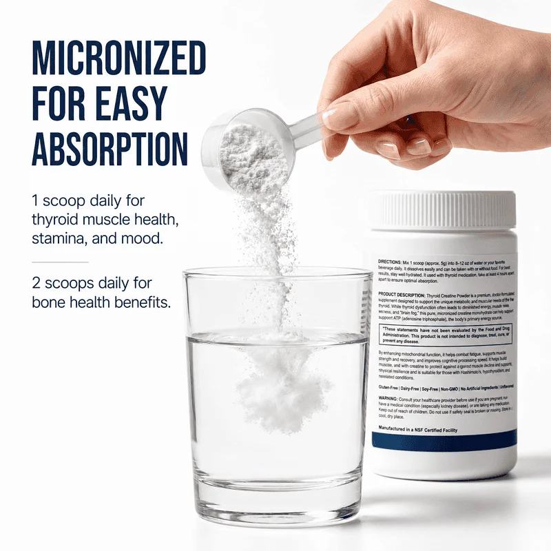 thyroid creatine powder is micronized for easy absorption in hashimotos patients