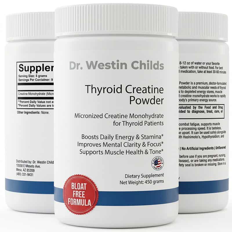Thyroid Creatine Powder | Micronized Creatine Monohydrate Designed for Thyroid Patients (90-Day Supply)