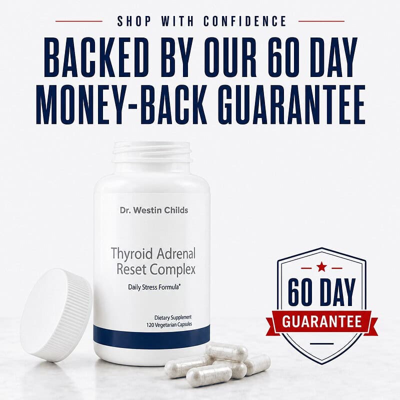 Thyroid Adrenal Reset Complex backed by a 60 day money-back guarantee