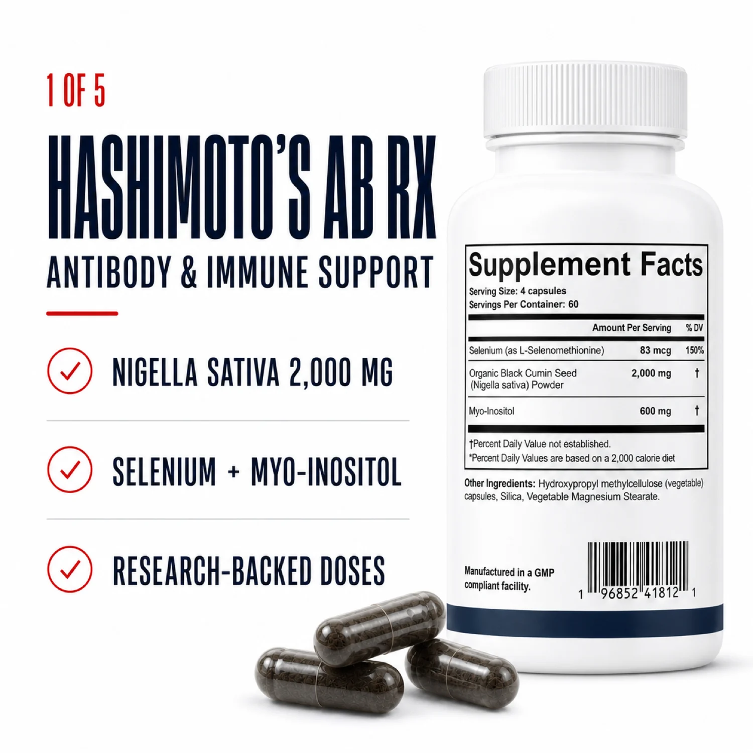 Hashimoto’s Ab Rx antibody and immune support formula