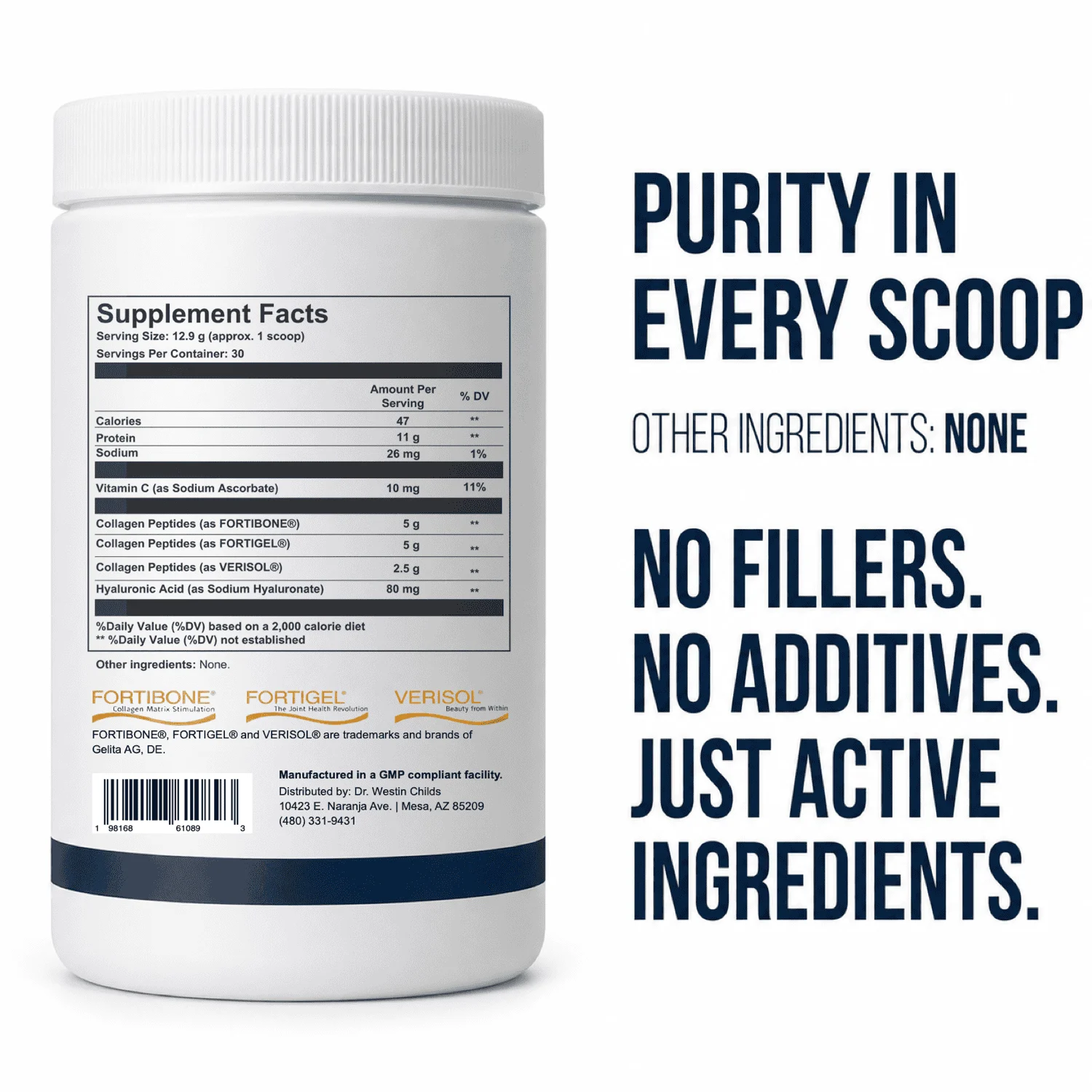 Thyroid Collagen Complex supplement facts panel
