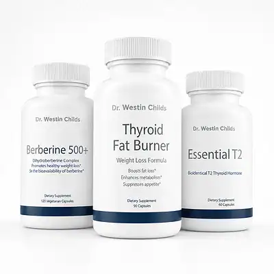 Thyroid Metabolism Booster Bundle with Berberine 500+, Thyroid Fat Burner, and Essential T2 bottles