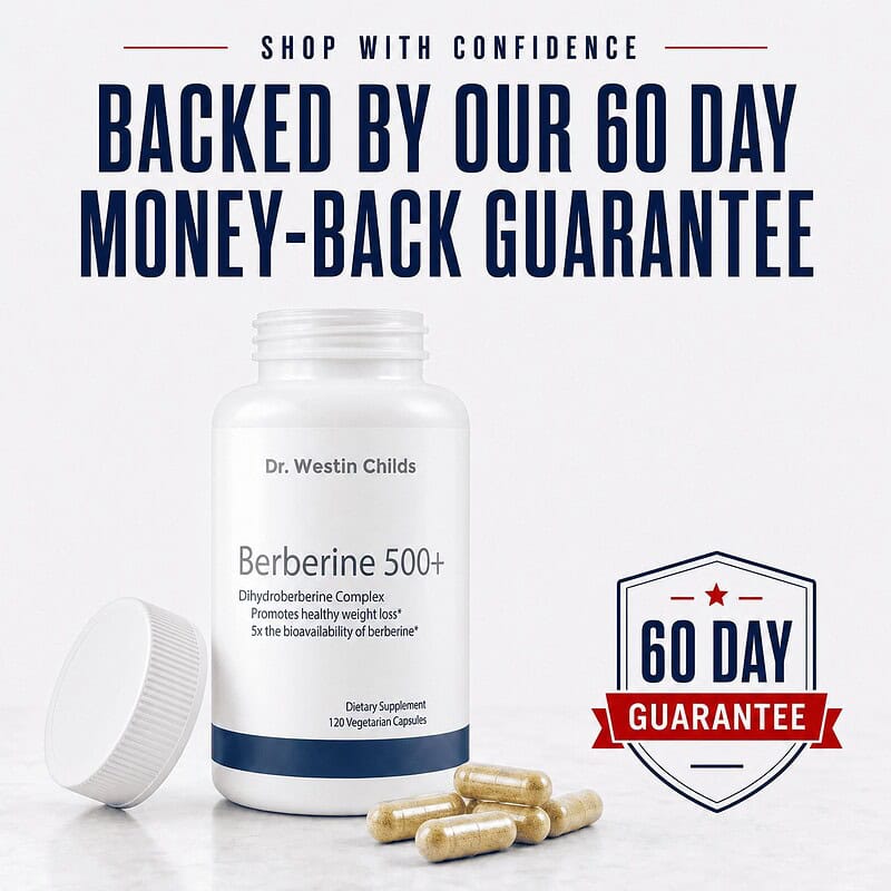 Berberine 500+ backed by a 60 day money-back guarantee