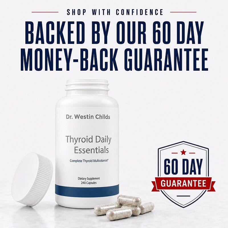 Thyroid Daily Essentials backed by a 60 day money-back guarantee
