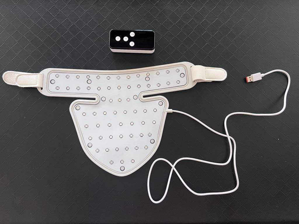 Both straps attached to the device.